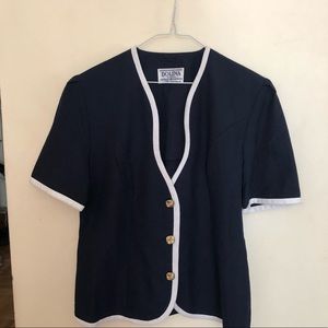 Vintage 80s l navy blue Top l size 14